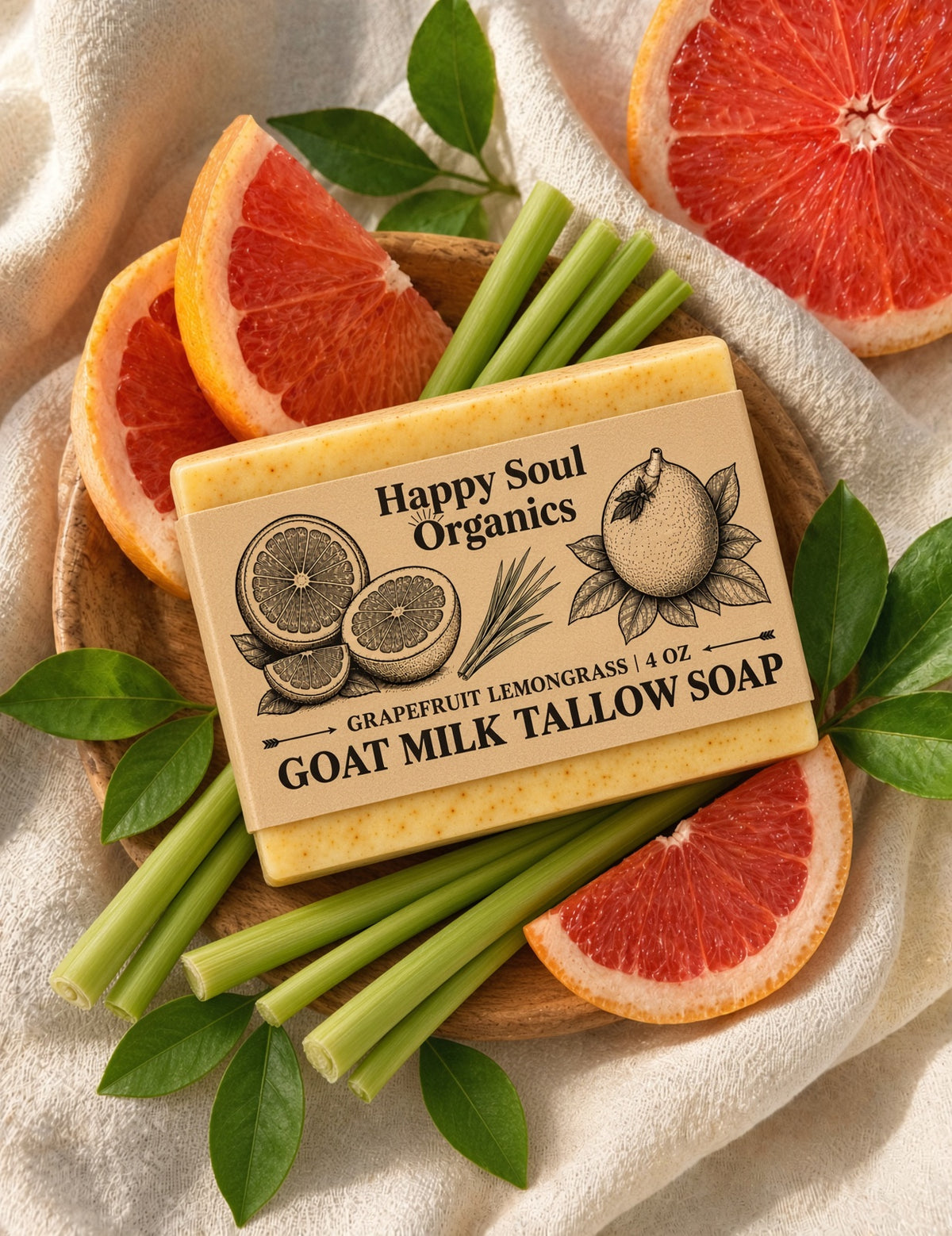 Grapefruit & Lemongrass Goat Milk Soap