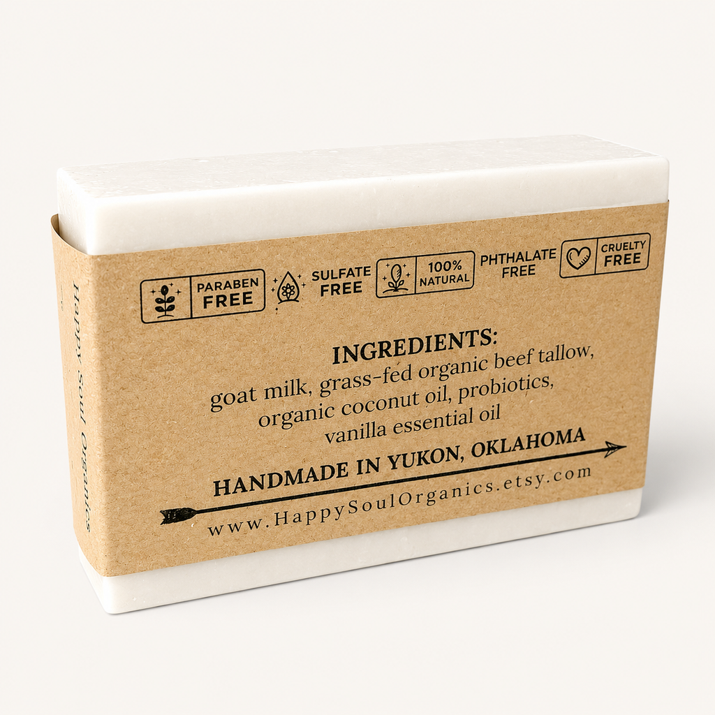 Vanilla Tallow Goat Milk Soap 4oz