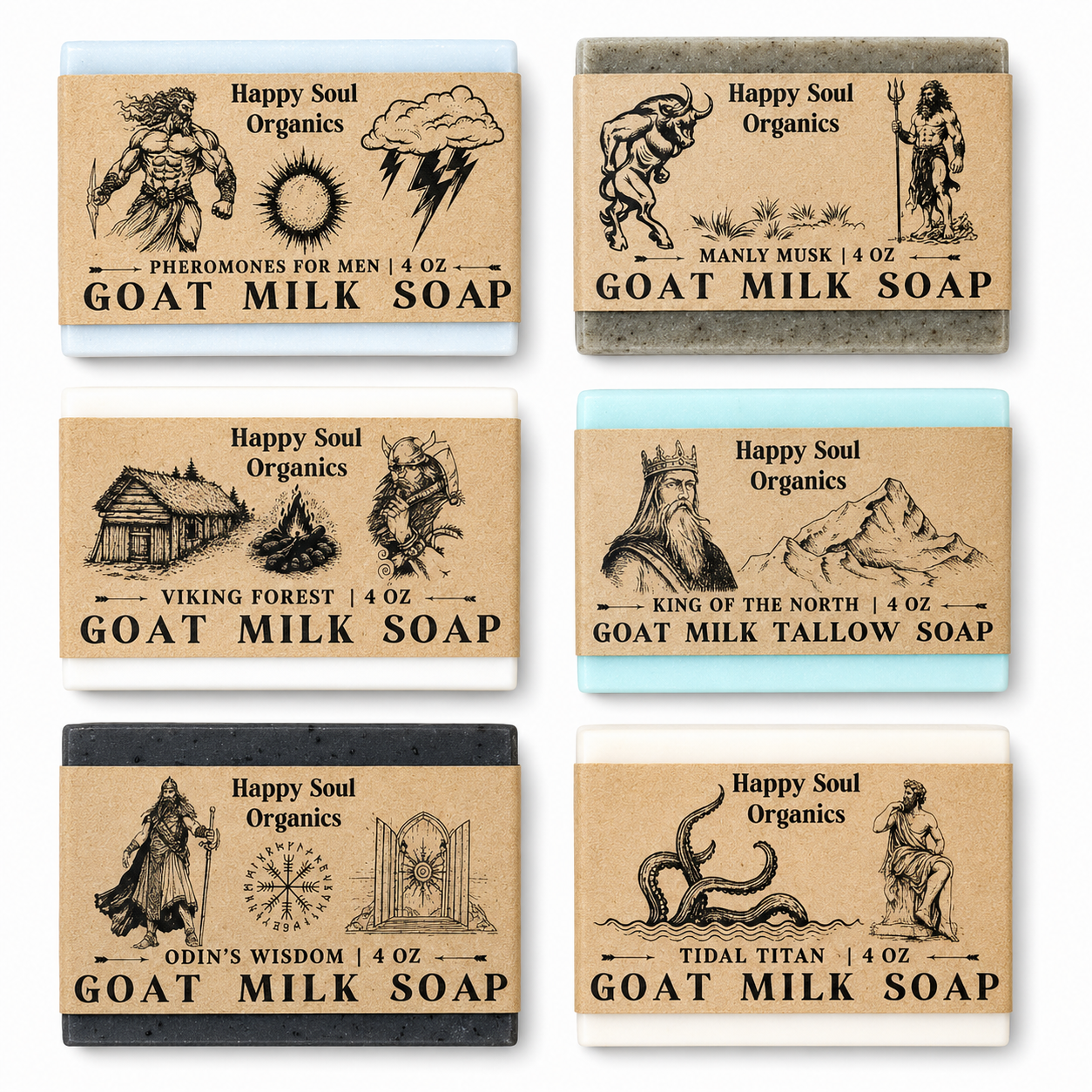 Men’s 6 Pack Goat Milk Scented Soap